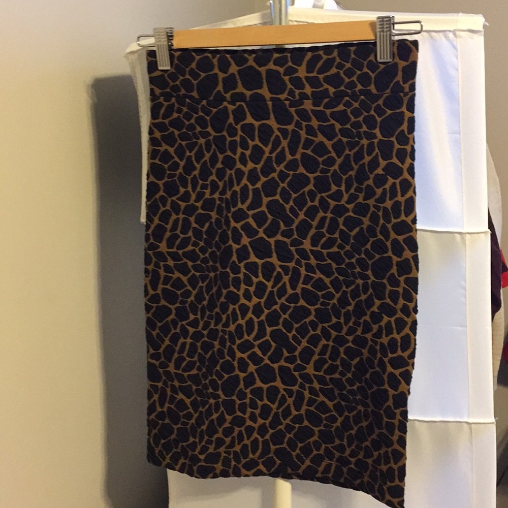 Madewell giraffe print pencil skirt